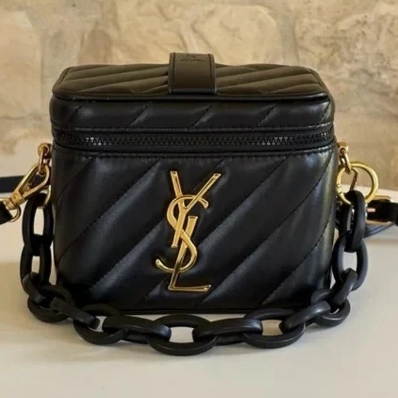 🎁 YSL GWP NOVELTY Black & Gold hard ware Quilted Vanity Crossbody Bag (BEAUTE) - Picture 9 of 12